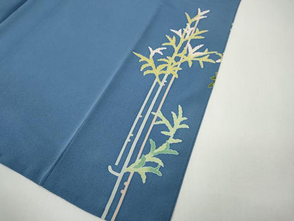 平和屋着物●訪問着　友禅　作家物　枝花鳥文　正絹　逸品　CABK8304ut