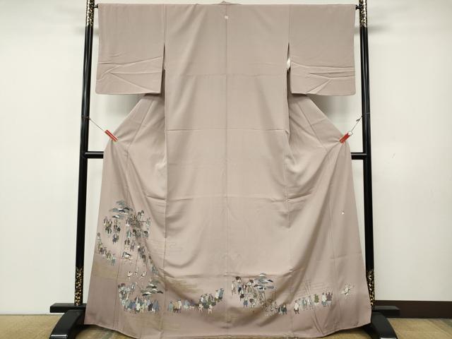 平和屋着物●訪問着　作家物　大名行列　暈し染め　金彩　正絹　逸品　CABK8313ut