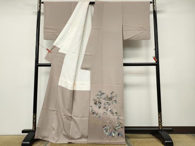 平和屋着物●訪問着　作家物　大名行列　暈し染め　金彩　正絹　逸品　CABK8313ut