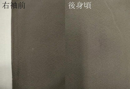 平和屋着物●上質な色無地　茶鼠色　正絹　逸品　CABK8328ut
