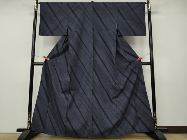 平和屋着物●結城紬　100亀甲　斜線吉祥文　正絹　逸品　CABK8335ut