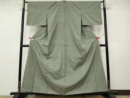 平和屋着物●結城紬　80亀甲　麻の葉文様　正絹　逸品　未使用　CABK8336ut
