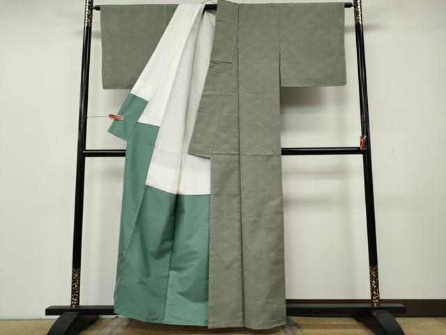 平和屋着物●結城紬　80亀甲　麻の葉文様　正絹　逸品　未使用　CABK8336ut