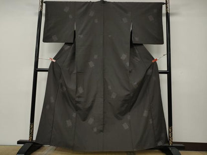 平和屋着物●結城紬　80亀甲　色紙重ね文　飛び亀甲柄　正絹　逸品　CABK8338ut
