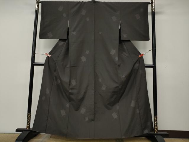平和屋着物●結城紬　80亀甲　色紙重ね文　飛び亀甲柄　正絹　逸品　CABK8338ut