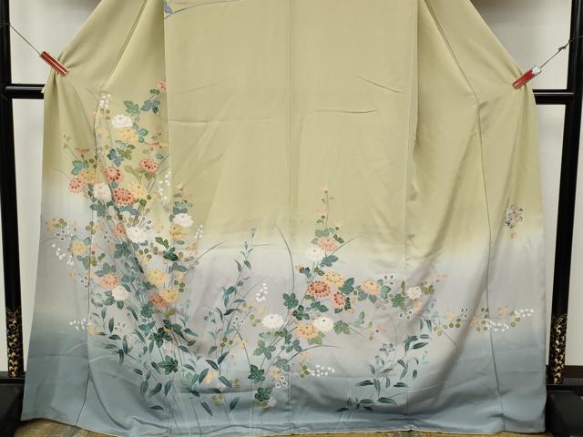平和屋着物●高級染元　粋峰　林芳夫　京加賀友禅　訪問着　草花文　暈し染め　正絹　逸品　CABK8343ut