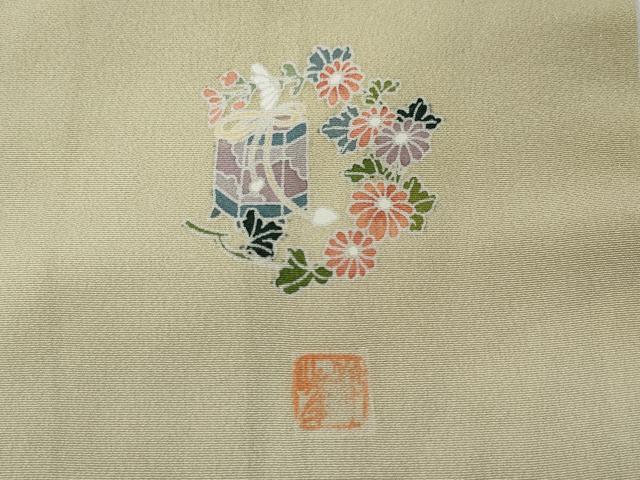 平和屋着物●高級染元　粋峰　林芳夫　京加賀友禅　訪問着　草花文　暈し染め　正絹　逸品　CABK8343ut