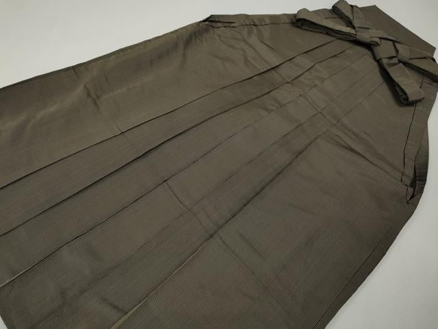 平和屋着物●男性　馬乗り袴　縞　正絹　逸品　CABK8352ut
