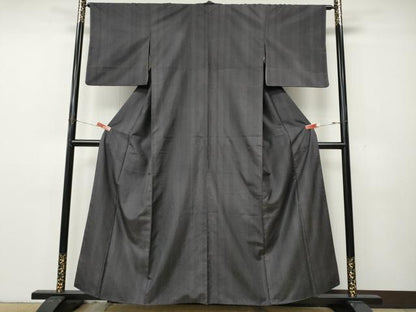 平和屋着物●江戸小紋　紬地　吉祥間道　正絹　逸品　CABK8358ut