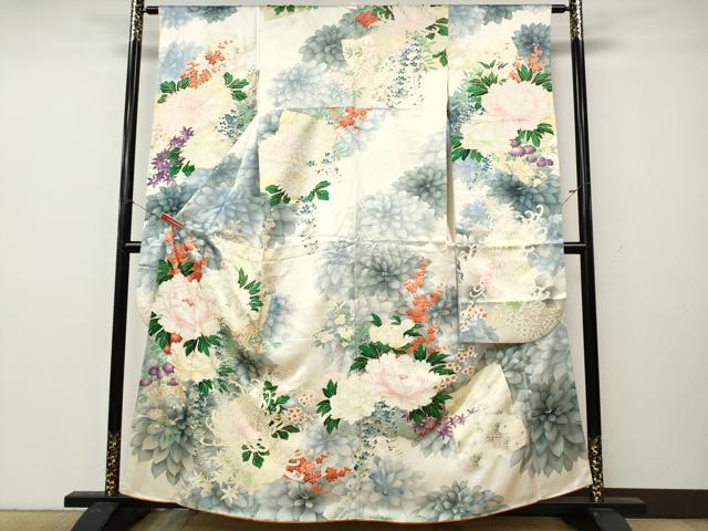 平和屋着物●豪華振袖　草花尽くし　金銀彩　正絹　逸品　CABK8360ut