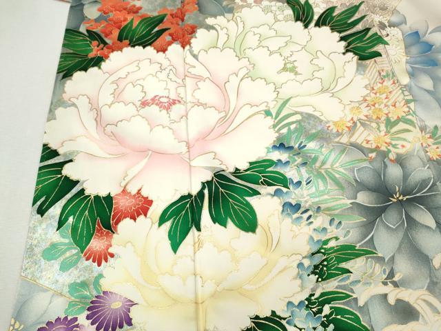 平和屋着物●豪華振袖　草花尽くし　金銀彩　正絹　逸品　CABK8360ut