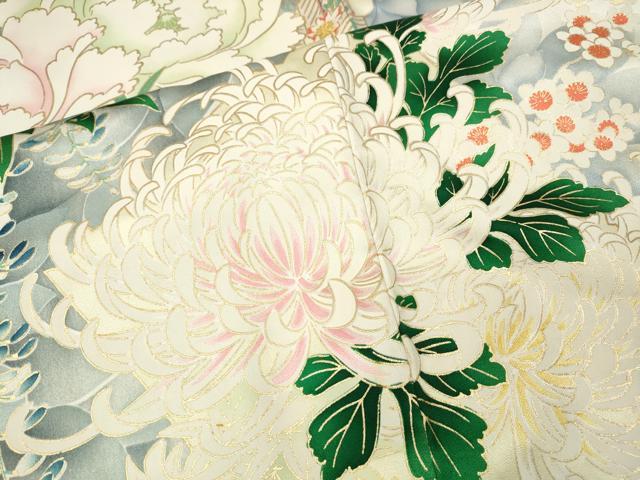平和屋着物●豪華振袖　草花尽くし　金銀彩　正絹　逸品　CABK8360ut