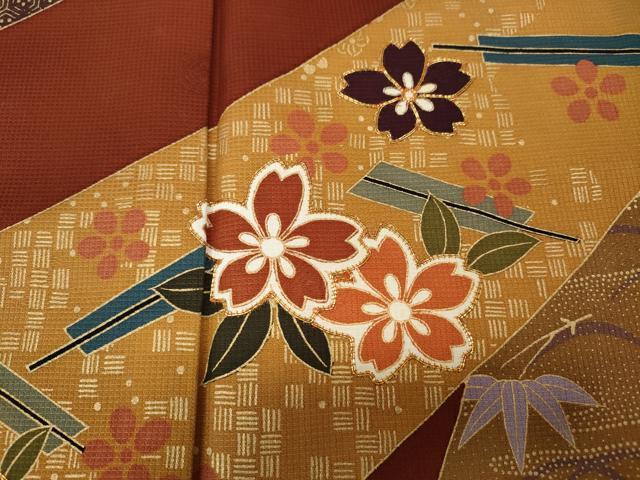 平和屋着物●豪華振袖　駒刺繍　舞花文　金彩　まるやま扱い　正絹　逸品　CABK8362ut