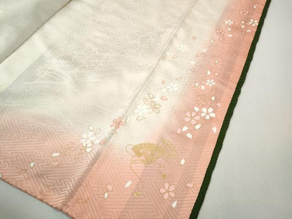 平和屋着物●豪華振袖　流水花車文　暈し染め　金銀彩　やまと誂製　十二単風　正絹　逸品　CABK8363ut