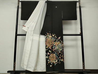 平和屋着物●豪華黒留袖　作家物　花籠文　金彩　正絹　逸品　CABK8365ut