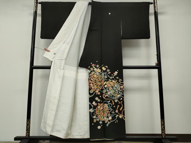 平和屋着物●豪華黒留袖　作家物　花籠文　金彩　正絹　逸品　CABK8365ut