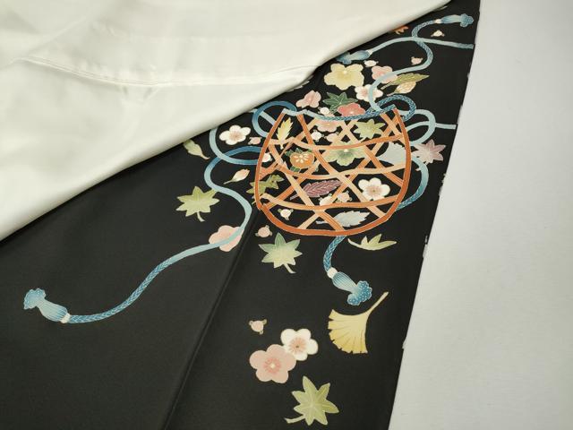 平和屋着物●豪華黒留袖　作家物　花籠文　金彩　正絹　逸品　CABK8365ut