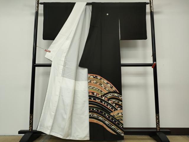 平和屋着物●豪華黒留袖　駒刺繍　立波舞花文　金彩　松坂屋扱い　正絹　逸品　CABK8368ut