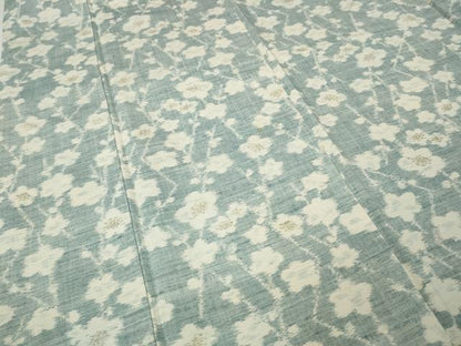 平和屋着物●小千谷紬　枝花文　正絹　逸品　CABK8369ut