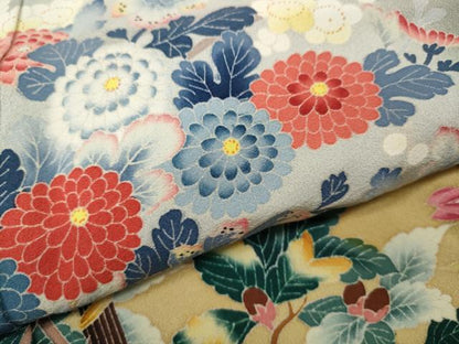 平和屋着物●豪華黒留袖　友禅　作家物　流水草花文　暈し染め　正絹　逸品　CABK8373ut