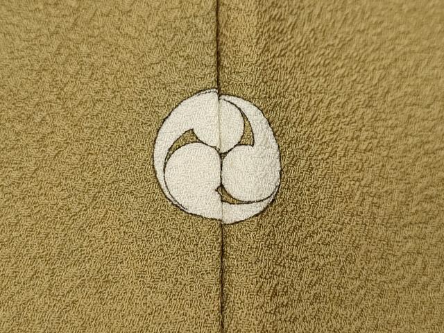 平和屋着物●上質な色無地　舞葉地紋　飴色　正絹　逸品　CABK8374ut