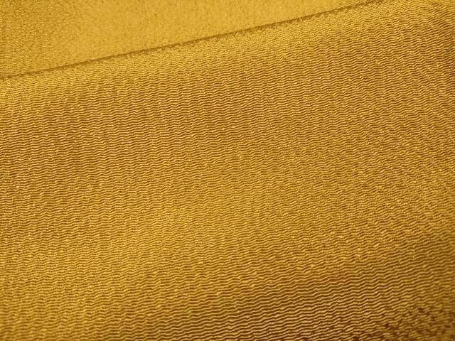 平和屋着物●上質な色無地　山吹茶色　鬼しぼ縮緬　正絹　逸品　未使用　CABK8375ut