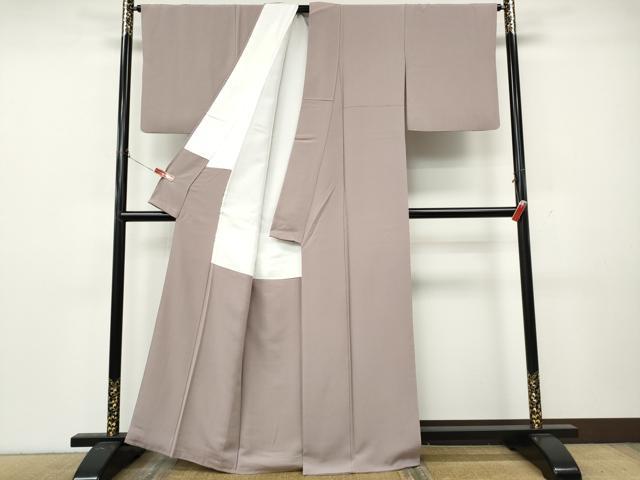平和屋着物●上質な色無地　薄柿色　正絹　逸品　CABK8384ut