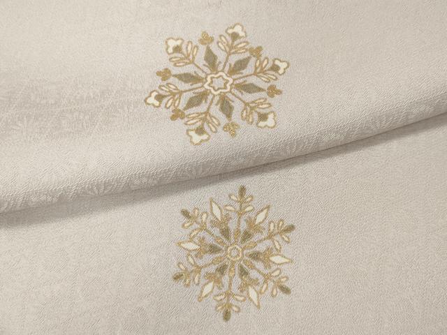 平和屋着物●上質な小紋　雪花文　金彩　さが美扱い　正絹　逸品　CABK8388ut