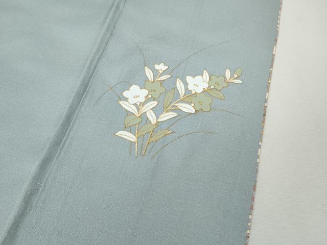 平和屋着物●中国三大刺繍　スワトウ刺繍　汕頭刺繍　訪問着　雪輪立波花文　暈し染め　金彩　正絹　逸品　CABK8390ut