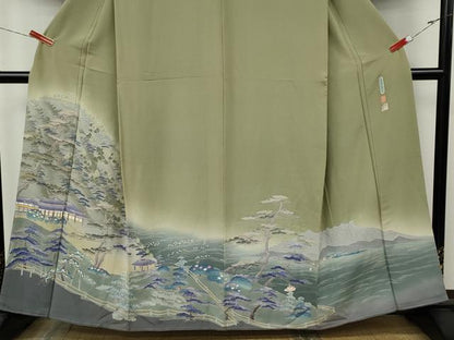 平和屋着物●本加賀友禅作家　白坂幸蔵　色留袖　桜島磯庭園　暈し染め　正絹　逸品　CABK8394ut