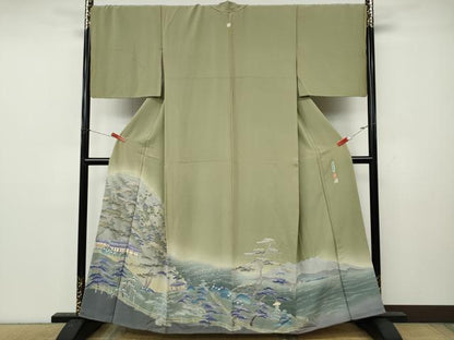 平和屋着物●本加賀友禅作家　白坂幸蔵　色留袖　桜島磯庭園　暈し染め　正絹　逸品　CABK8394ut