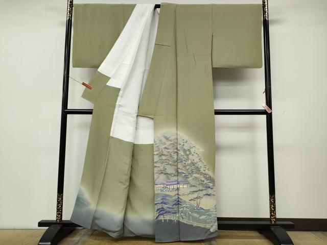 平和屋着物●本加賀友禅作家　白坂幸蔵　色留袖　桜島磯庭園　暈し染め　正絹　逸品　CABK8394ut