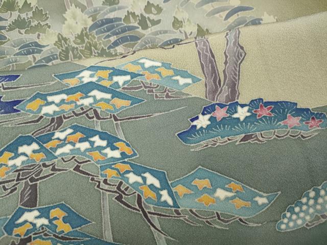平和屋着物●本加賀友禅作家　白坂幸蔵　色留袖　桜島磯庭園　暈し染め　正絹　逸品　CABK8394ut