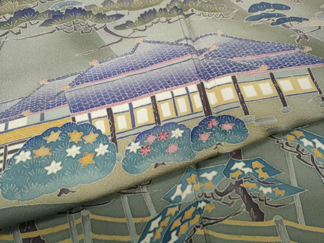 平和屋着物●本加賀友禅作家　白坂幸蔵　色留袖　桜島磯庭園　暈し染め　正絹　逸品　CABK8394ut