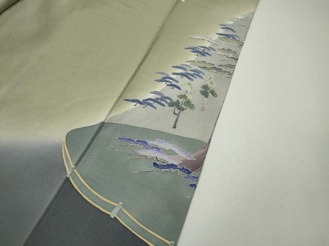 平和屋着物●本加賀友禅作家　白坂幸蔵　色留袖　桜島磯庭園　暈し染め　正絹　逸品　CABK8394ut
