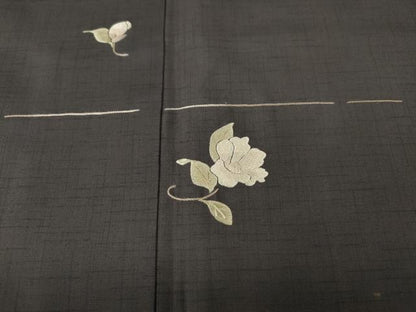 平和屋着物●中国三大刺繍 蘇州刺繍 総刺繍 訪問着 本場縞大島紬 作家物 舞花文 長永織物謹製 証紙付き 正絹 逸品 未使用 CABK8396ut