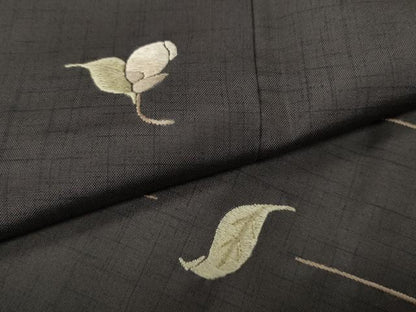 平和屋着物●中国三大刺繍 蘇州刺繍 総刺繍 訪問着 本場縞大島紬 作家物 舞花文 長永織物謹製 証紙付き 正絹 逸品 未使用 CABK8396ut
