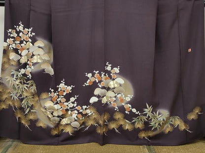 平和屋着物●豪華色留袖　作家物　駒刺繍　松竹梅　暈し染め　金彩　反端付き　正絹　逸品　CABK8398ut