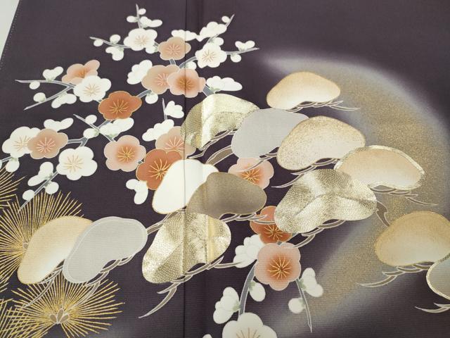 平和屋着物●豪華色留袖　作家物　駒刺繍　松竹梅　暈し染め　金彩　反端付き　正絹　逸品　CABK8398ut