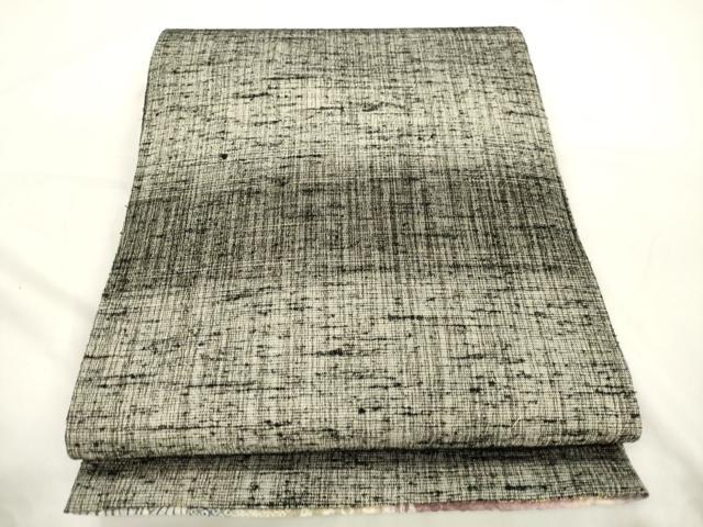 平和屋着物●両面　全通柄袋帯　ふくれ織　幾何学文　金通し地　正絹　逸品　CABK8401dy