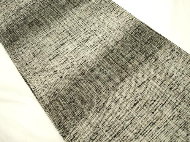 平和屋着物●両面　全通柄袋帯　ふくれ織　幾何学文　金通し地　正絹　逸品　CABK8401dy