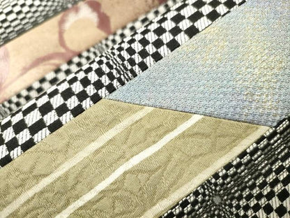 平和屋着物●両面　太鼓柄袋帯　切嵌　花文　金糸　正絹　逸品　CABK8411dy