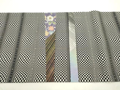 平和屋着物●両面　太鼓柄袋帯　切嵌　花文　金糸　正絹　逸品　CABK8411dy