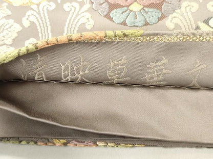 平和屋着物●六通柄袋帯　唐織　清映華文　金糸　正絹　逸品　CABK8413dy