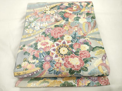 平和屋着物●六通柄袋帯　唐織　粋翔加賀　金糸　正絹　逸品　CABK8419dy