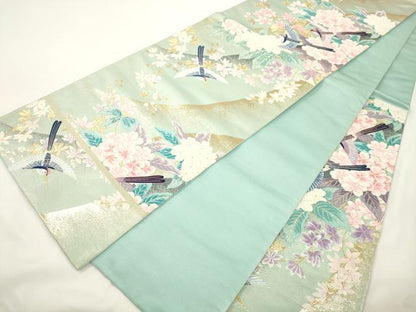 平和屋着物●六通柄袋帯　唐織　董風飛翔　金糸　正絹　逸品　CABK8422dy