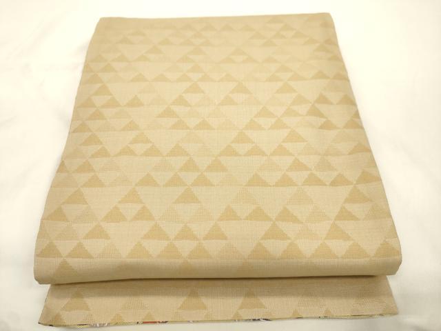 平和屋着物●両面　六通柄袋帯　紹巴紅型　松竹梅飛鶴丸文　正絹　逸品　CABK8427dy