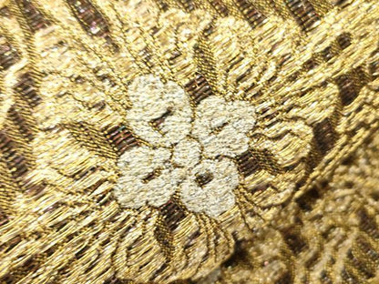平和屋着物●創業280年　誉田屋源兵衛　両面　六通柄袋帯　菱花文　純金　正絹　逸品　CABK8429dy
