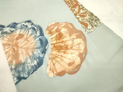 平和屋着物●塩瀬　九寸名古屋帯　ろうけつ染め　幾何学文　正絹　逸品　CABK8437dy