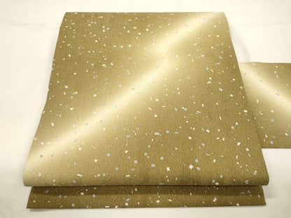 平和屋着物●九寸名古屋帯　霞文　金通し地　正絹　逸品　CABK8439dy